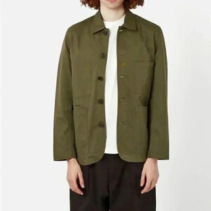Universal Works Green Nylon Bakers Chore Jacket Five Button Regular Fit S